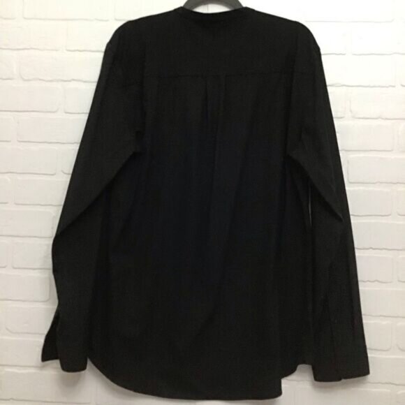 THE Melange black men’s long sleeves button down shirt mandarin collar L… - Picture 3 of 11